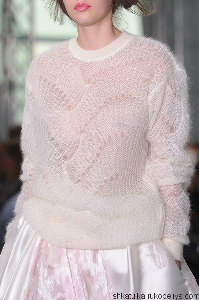 Схемы и узоры для вязки ажурных пуловеров спицами