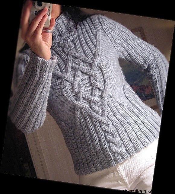 свитер, женский, спицами, схема