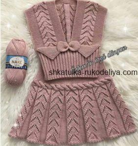 В'язаний комплект спицями на малюка 1-9 місяців