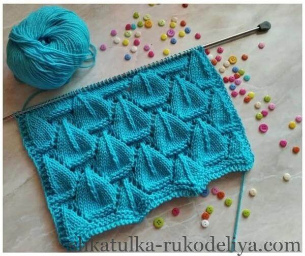 Простий рельєфний візерунок спицями схеми