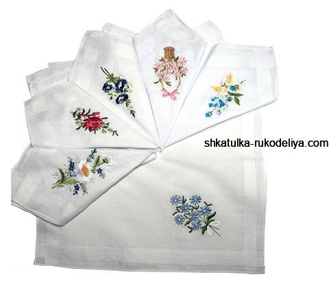 Набор из двух платков ЛЮКС с вышивкой по индивидуальному заказу