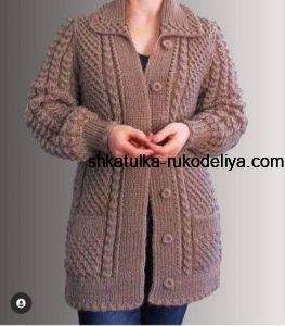 Жіночий кардиган спицями