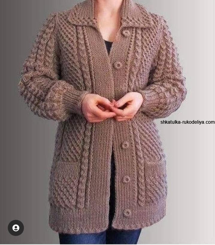 Жіночий кардиган спицями