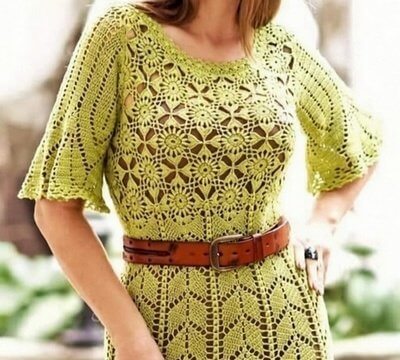 Жіночі в'язані гачком сукні ручної роботи