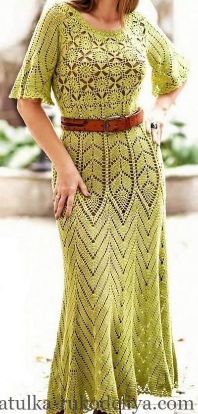 Жіночі в'язані гачком сукні ручної роботи