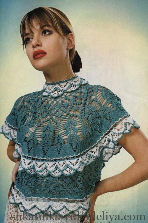 Кофточка без рукавів гачком літня схеми