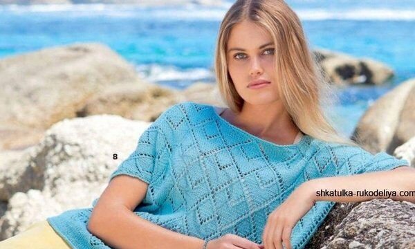 ажурний джемпер спицями для жінок