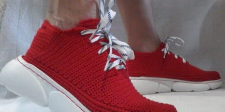 Кроссовки вязаные крючком