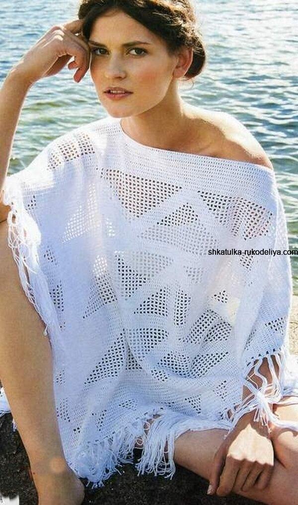 Poncho de lomo a crochet