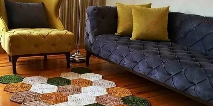 Коврик мозаика крючком