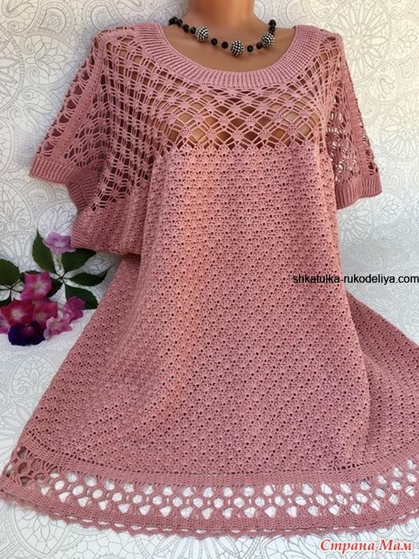 Летняя блузка крючком