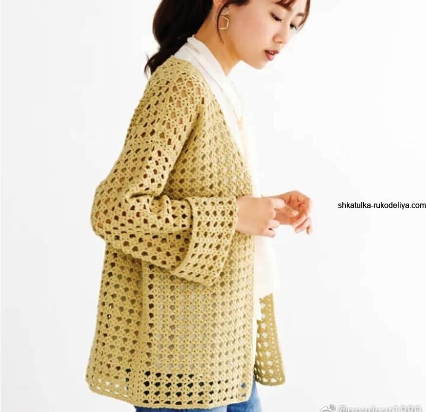 Cárdigan de crochet para el verano