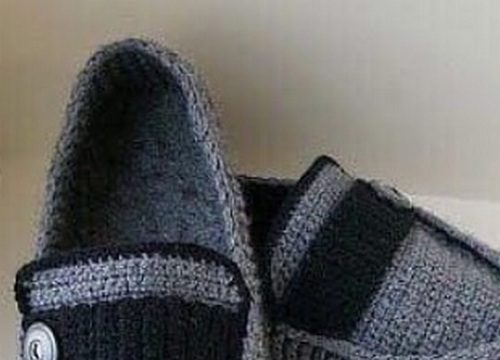 Мужские комнатные тапочки крючком