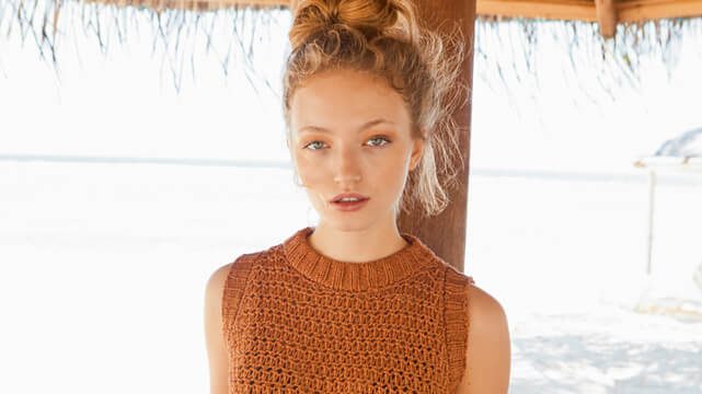 Летний ажурный топ спицами