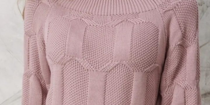 Пуловер с рукавом 3\4 спицами