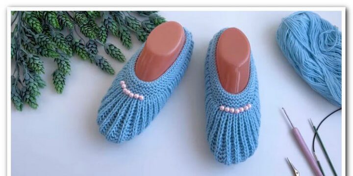 Следки вязаные на двух спица