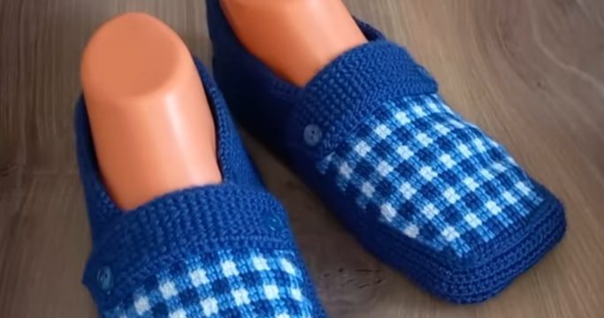 Вязание тапочки крючком