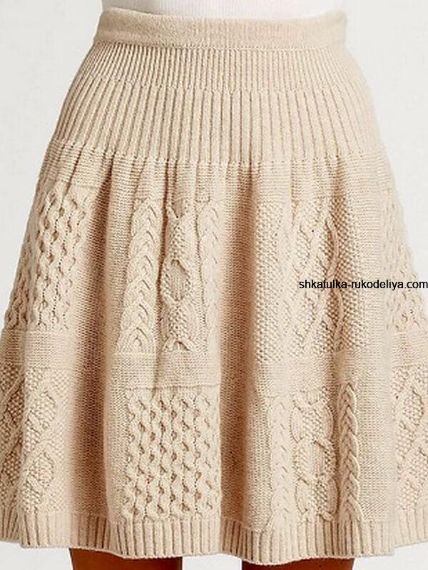 Юбка спицами сверху вниз