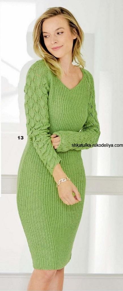 Проста в'язана сукня спицями