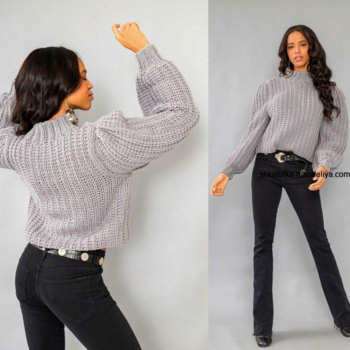 Молодіжний жіночий светр спицями