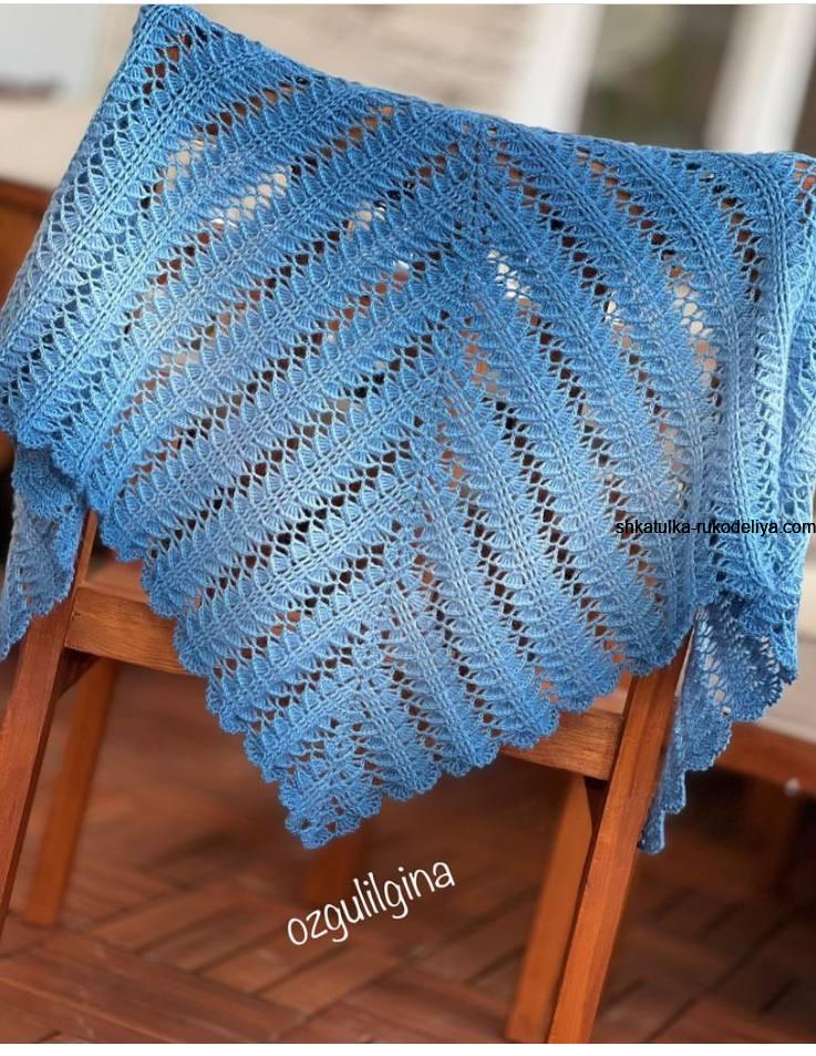 chal de crochet con hilo fino