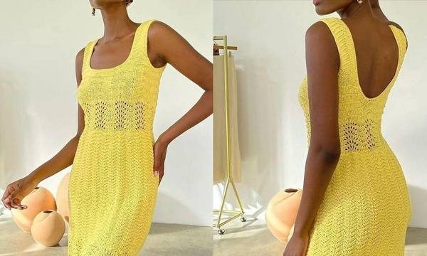 Жіноча сукня спицями