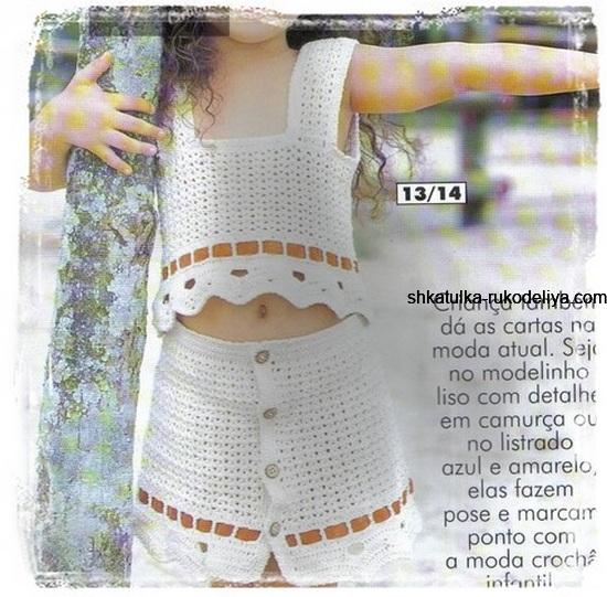 костюм для дівчинки гачком