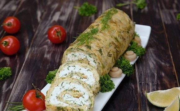 Кабачковий рулет з сиром