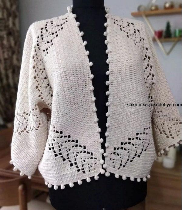 Кардиган гачком для жiнок