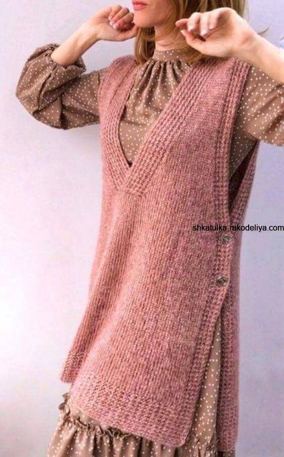 Оригінальний в'язаний жилет