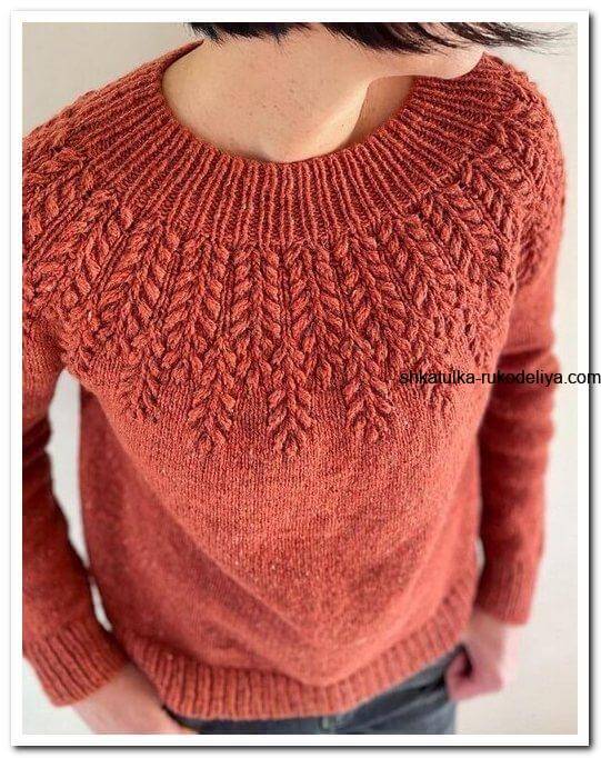 Оригінальні пуловери спицями схема