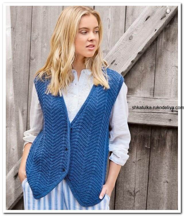 В'язані жилетки спицями жіночі