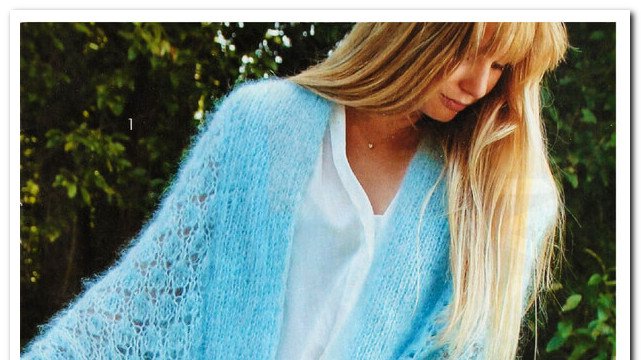 Кардиган одним полотном спицями.