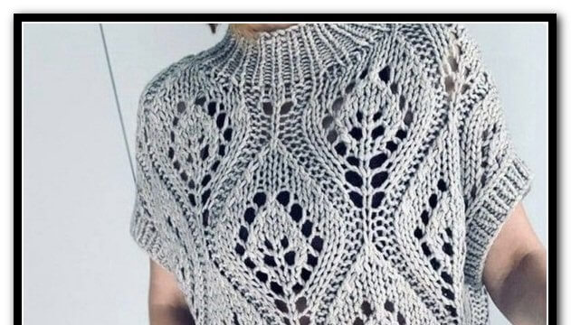 Незвичайний жилет спицями