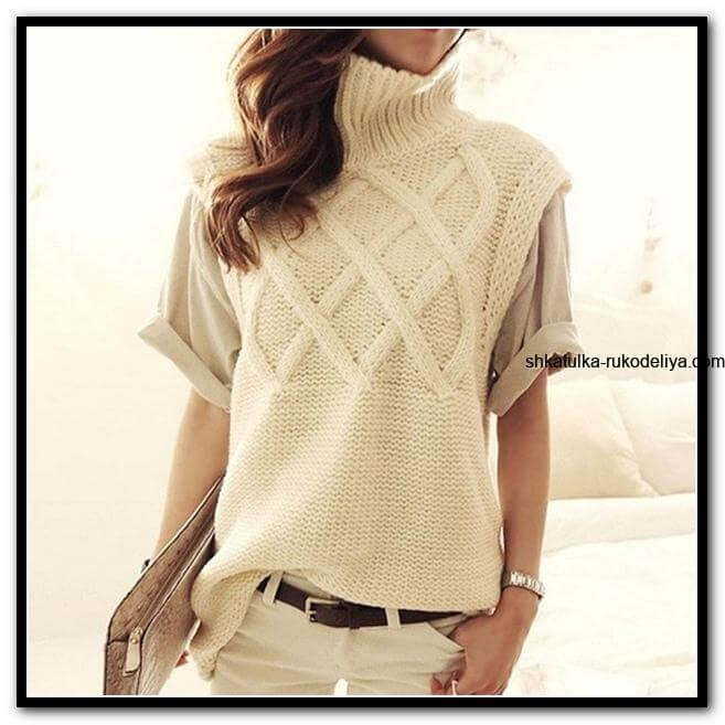 Як зв'язати стильний жилет спицями