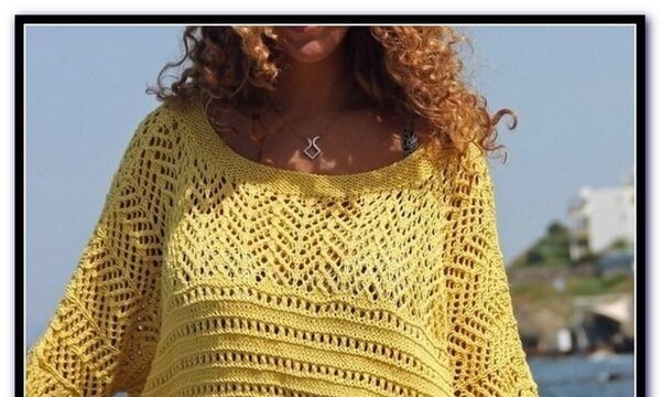 Красивий жіночий пуловер спицями