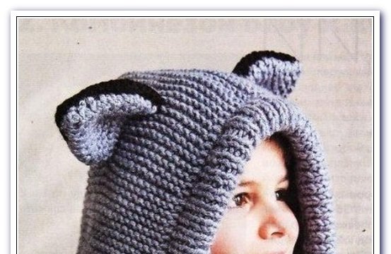 Шапка капор для дівчинки спицями з описом і схемою в'язання