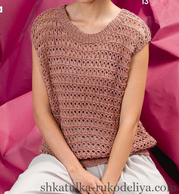 простий ажурний топ спицями