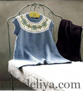 В'язана туніка для дівчинки