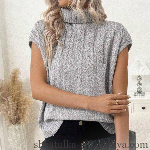 Жилет із високим коміром схеми