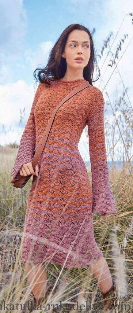Сукні спицями схеми для жінок