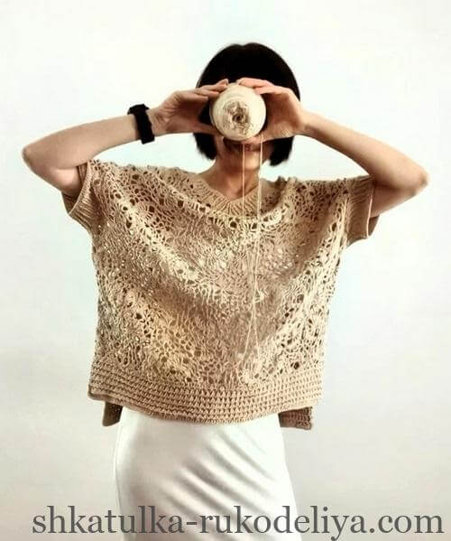 Пуловер із мотивів гачком