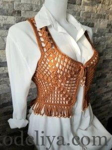 Жилет гачком зі схемами