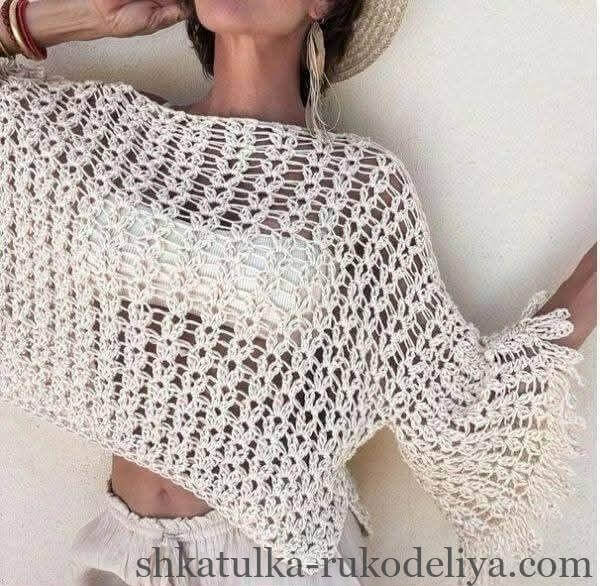 Мереживна блузка гачком