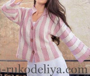 Стильний жакет спицями