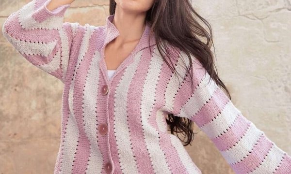 Стильний жакет спицями