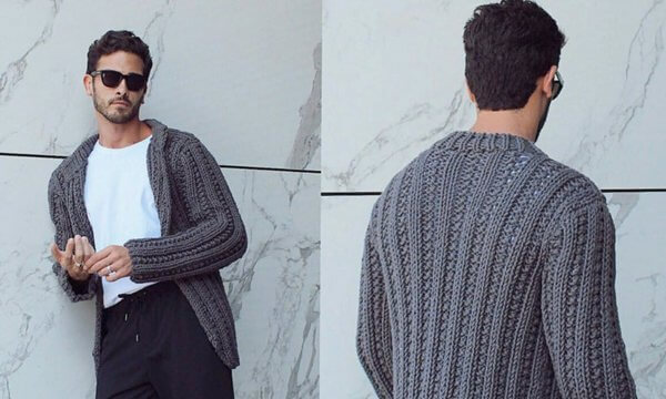 Чоловічий кардиган спицями