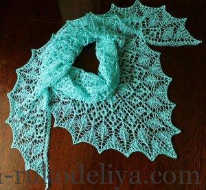 Прості ажурні шалі спицями