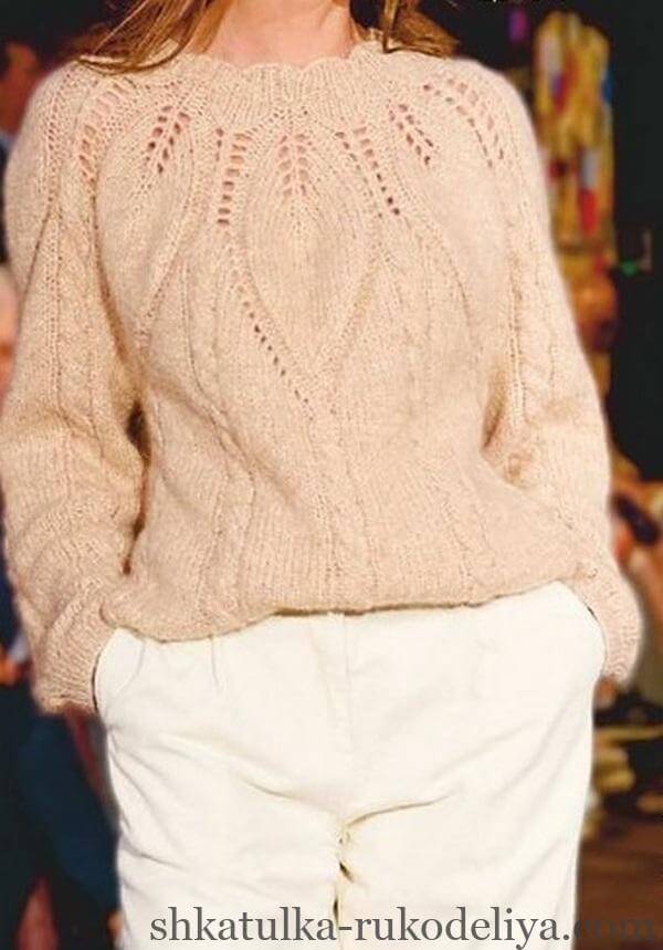 Оригінальні пуловери спицями схеми