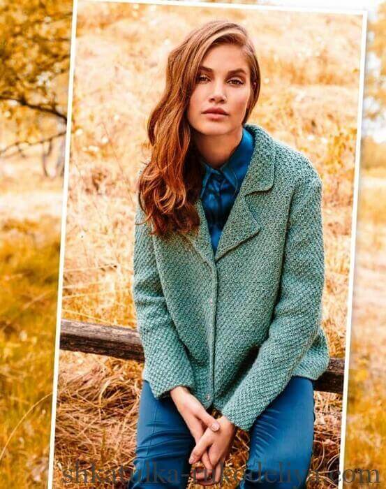Стильні в'язані жакети спицями